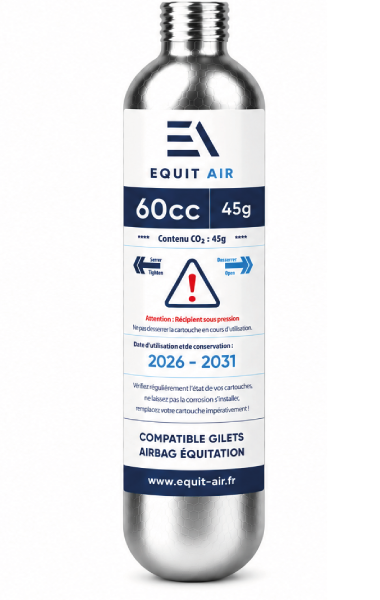 EQUIT AIR PRO - Cartouche CO₂ 60cc - 45g